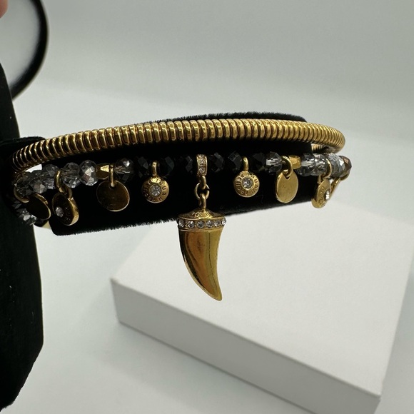 Henri Bendel Beaded Gold Coil Adjustable Charm Bracelet - Picture 5 of 6